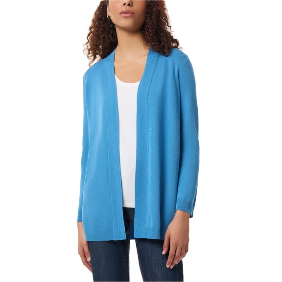 Jones New York Womens Open Front Cardigan Sweater, Blue, Petite, P/PS