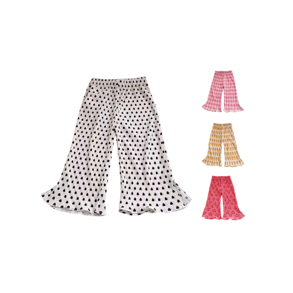 Ahuyic Kids Summer Pants,Casual Pants for Girls,Girls Summer Printed Flared Pants Thin Cut Slit Wide Leg Pants Casual Children's Pants