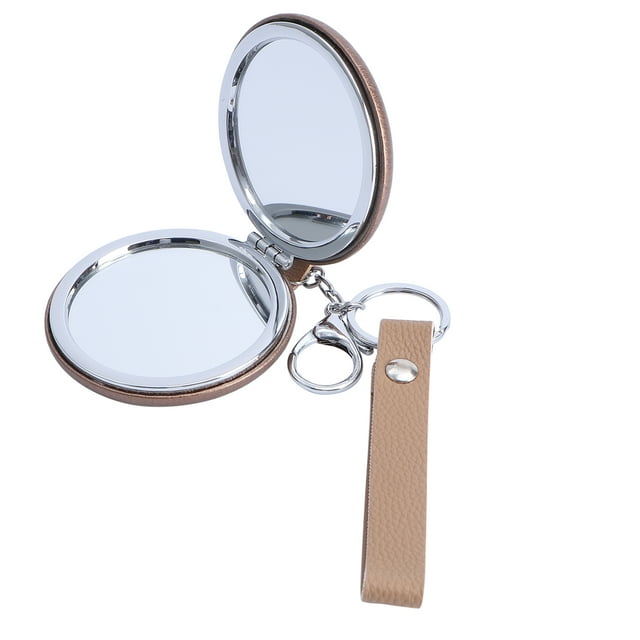 MasteelfCA 1Pc Portable Mini Mirror Keychain Pendant Mirror Folding Double-side Mirror