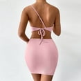 thumbnail image 3 of Birdeem Robe Courte à une Épaule avec Cordon de Serrage et Design Mode Couleur Unie pour Femmes, 3 of 6