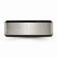 thumbnail image 3 of Titanium Beveled Edge Black IP-plated 8mm Brushed Center Band Size: 12; for Adults and Teens; for Women and Men, 3 of 6