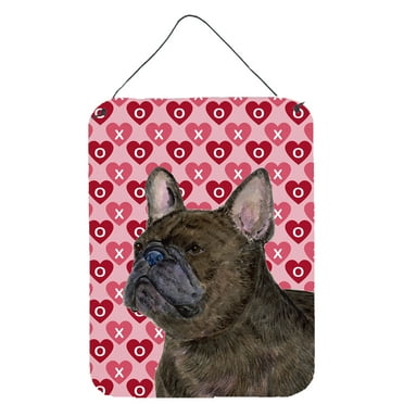 Carolines Treasures SS4519DS1216 French Bulldog Hearts Love and Valentines Day Portrait Wall or Door Hanging Prints