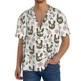 thumbnail image 3 of Xecao offers the Flowe Rooster for Men's Casual Short-sleeved Shirt, a button-up collared shirt with a pocket, perfect for beach vacations and yacht travel in the Medium size., 3 of 7