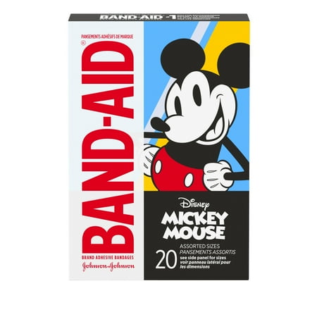 Band-Aid Brand Bandages for Kids, Mickey Mouse, Assorted, 20 Ct