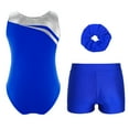 thumbnail image 2 of TiaoBug Gymnastics Leotards for Girls Dance Unitards with Shorts and Hairband Skating Jumpsuit Activewear Set Royal Blue 10, 2 of 5