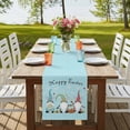 thumbnail image 4 of Table Runners 72 Inches Long Dress Scarves, Happy Easter Farmhouse Kitchen Table Runner, Coffee Tablerunners, Cute Gnomes Eggs Spring Daisy Flowers Blue 14x72 Inch, 4 of 9