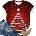 thumbnail image 4 of bnaln Christmas Shirts for Women Funny Xmas Holiday Short Sleeve Tops Cute Tees Crewneck Plus Size Casual Dressy Blouses Xmas Jumpers Holiday Party Tshirt Going Out Tops Streetwear, 4 of 5