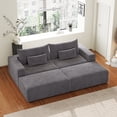 thumbnail image 2 of 102" Oversized Corduroy Sectional Lounge Chaise , Cloud Plush Loveseat with Two Removable Footstool , Fluffy Modern Sleeper Chair ,No Assembly Required, 2 of 18