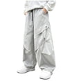 thumbnail image 3 of Tranfacy Boys 5-15 Years Fall Pants Sports Sweatpants Cargo Style Elastic Waist Large Pockets Trousers, 3 of 5