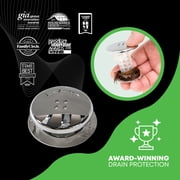 SinkShroom Chrome Edition Revolutionary Bathroom Sink Drain Protector Hair Catcher, Strainer, Snare