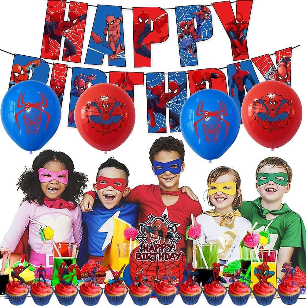 Décoration Anniversaire 3 Ans Spider-Man - Ballons, Bannière, Nappe (Kit Complet Thème Super-Héros) - 3