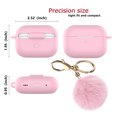 thumbnail image 7 of AirPods Pro 2 Silicone Case, AirPods Case with Keychain / Fur Ball, Njjex Shockproof Protective Premium Silicone Cover Skin for Apple Airpods Pro 2nd Generation - Pink, 7 of 7