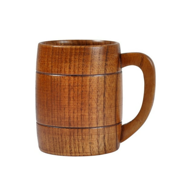 Wooden Beer Mugs with Handle Craft Beer Glasses Wine/Milk/ Coffee/Tea