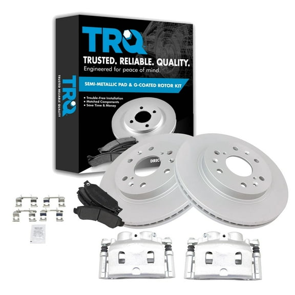TRQ Front Brake Calipers Pads & Rotors Fits Select 05-06 Sierra Silverado Tahoe Yukon