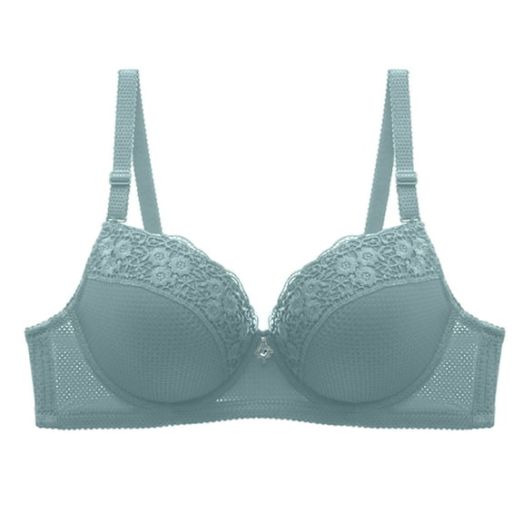 Push Up Bras for Women Add 2 Cups Sexy Lace Cleavage Extra Padded Plunge Bra Underwire Army Green 40