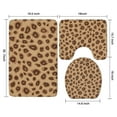 thumbnail image 3 of Leopard Pattern Bathroom Rugs Sets 3 Piece,Toilet Cover Set,Absorbent Non Slip Bathroom Mats Sets with U-Shaped Contour Rug Toilet Rug Set, 3 of 5