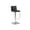 Black Leatherette, variant on Casabianca Modern Loft Stainless Steel Adjustable Bar Stool in Gray