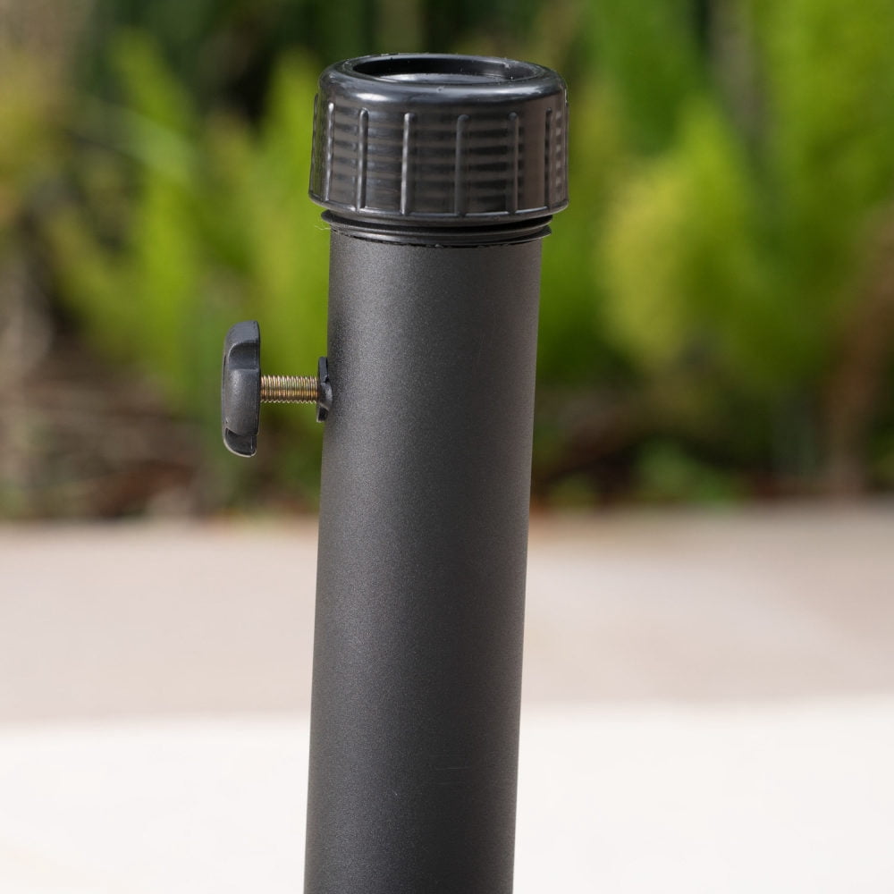 Square Concrete Umbrella Base with Wheels Heavy Duty Outdoor Patio Umbrella Stand with Adjustable Knob Black