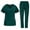 Dark Green, variant on MLQIDK Womens Scrub Sets Plus Size Medical Uniforms Stretchy V Neck Scrub Pants and Tops Nursing Scrubs Scrub Set with Pockets Gray M