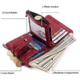 thumbnail image 5 of DEFNES Cartera Antirrobo con Cremallera Antirrobo RFID De Cuero Genuino para Hombres con Cadena - Café,Red, 5 of 5