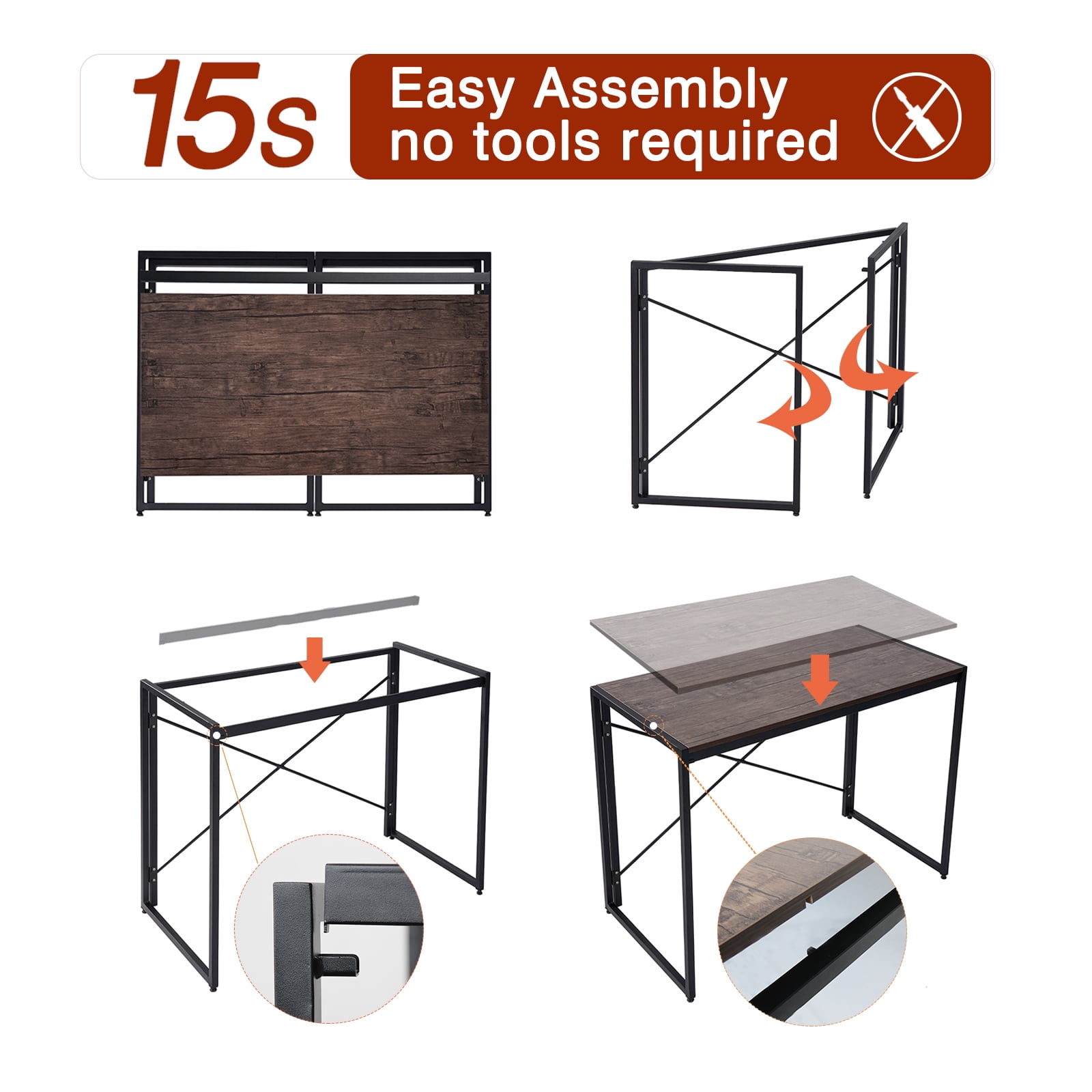 Resenkos Portable Folding Computer Desk, Home Office Table Writing Study Desk Resenkos Portable Folding Computer Desk, Home Office Table Writing Study Desk