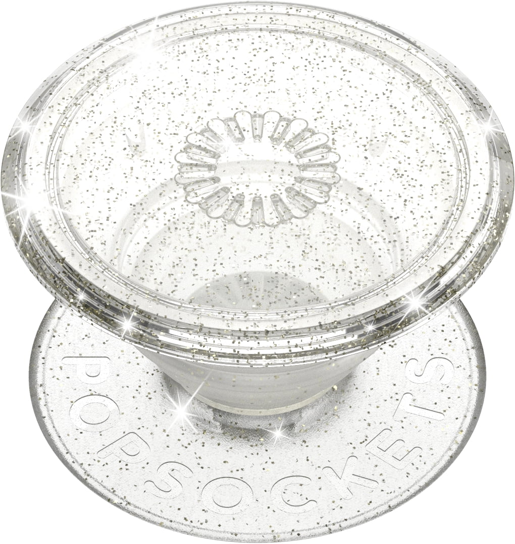 PopSockets Grip with Swappable Top for Cell Phones, PopGrip Sparkle Clear