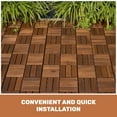 thumbnail image 5 of LiviNest Acacia Wood Deck Tiles: Interlocking Outdoor Flooring for Balcony & Patio - 30 PCS 12"x12" DIY Water-Resistant Checker Pattern Tiles for Pool Side & Garden, 5 of 6