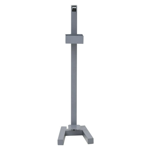 HUBERT® Grey Steel No Touch Foot Pedal Operated Sanitizer Bottle Stand - 10"L x 10"W x 36"H
