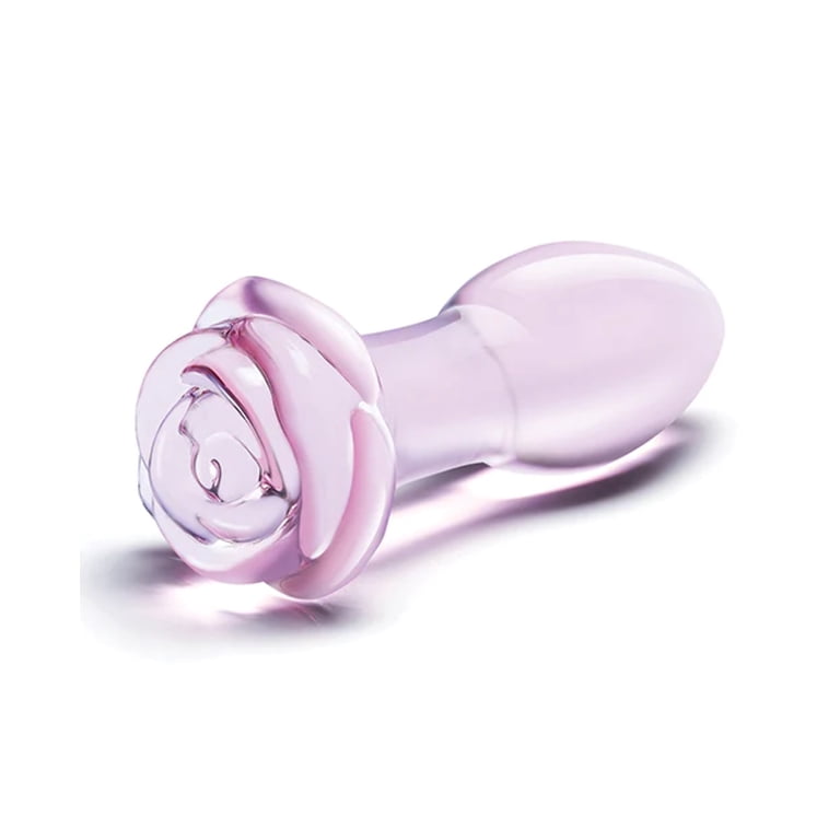 Glas 5 Rosebud Glass Butt Plug 