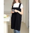 thumbnail image 6 of Womens Cross Back Pinafore Apron with Large Side Pockets No-Tie Aprons Bib for Kitchen Cooking Baking Gardening Works, Plaid Maillard Brown, 2XL, 6 of 8