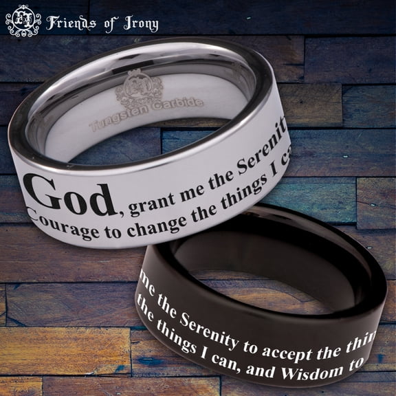 Serenity Prayer Tungsten Carbide Ring