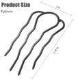 thumbnail image 4 of RUseeN 8 Pieces Hair Side Combs, Metal Hair Fork Clip French Twist Comb for Updo Bun, Teeth Hair Pins U-Shape Hair Sticks for Women Hair Styling Tool Accessories (Black), 4 of 7