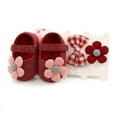 thumbnail image 2 of Baby Girl Anti-Slip Sole Newborn Infant First Walkers Shoes with 2 Headbands, 2 of 4