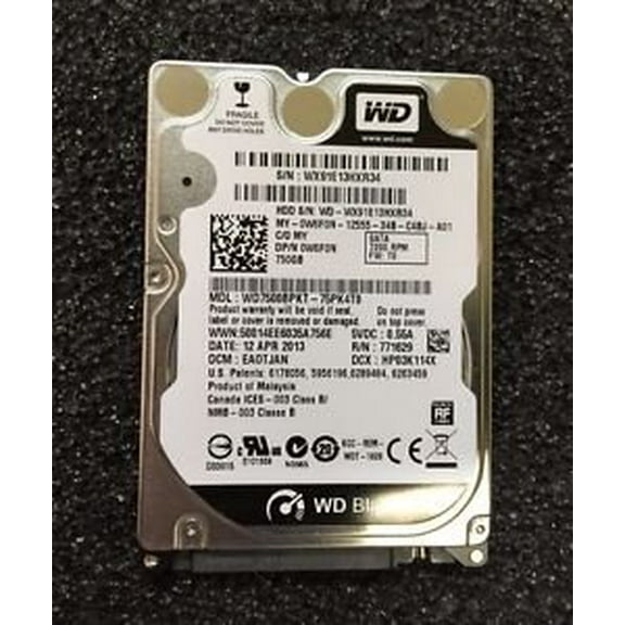 DELL W6F0N 750GB SATA 2.5 7200RPM HDD 9.5MM
