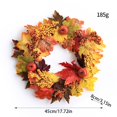 thumbnail image 2 of kjfeif Halloween Wreath,Festival Garland Fall Pumpkin Wreath Pillar Candle Wreath Decor for Table Autumn Maple Wreath Halloween Wreath Flower Centerpiece for Table Plastic Resin, 2 of 9
