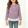 thumbnail image 6 of ATOGUTA Girls Long Sleeve Shirts Casual Long Sleeve T Shirts Kids Crewneck Tops Fashion Tees Size 0-12, Hot Pink, 6 of 6