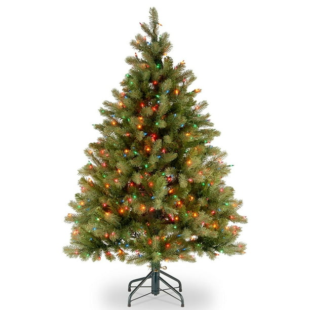 National Tree Pre Lit 4 12 Feel Real Downswept Douglas Fir Hinged Artificial Christmas Tree 5619