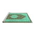thumbnail image 2 of Ahgly Company Machine Washable Indoor Round Persian Turquoise Blue Traditional Area Rugs, 6' Round, 2 of 4