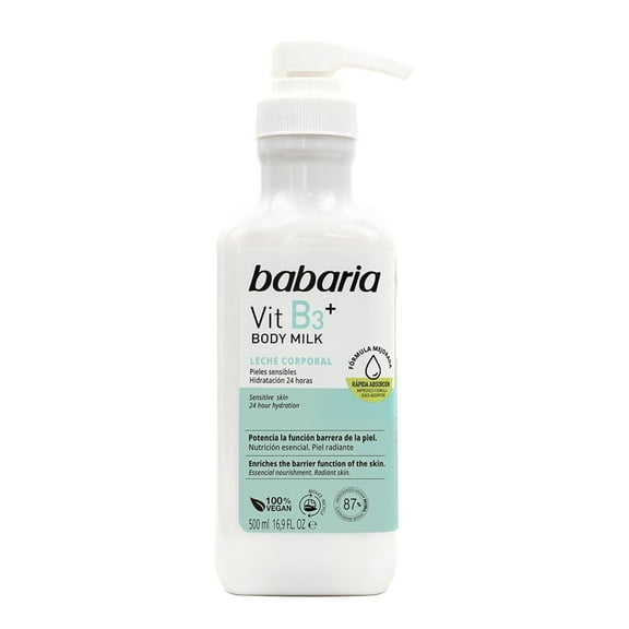 Babaria Vitamin B3 Plus Body Milk, 16.9 Oz Body Milk