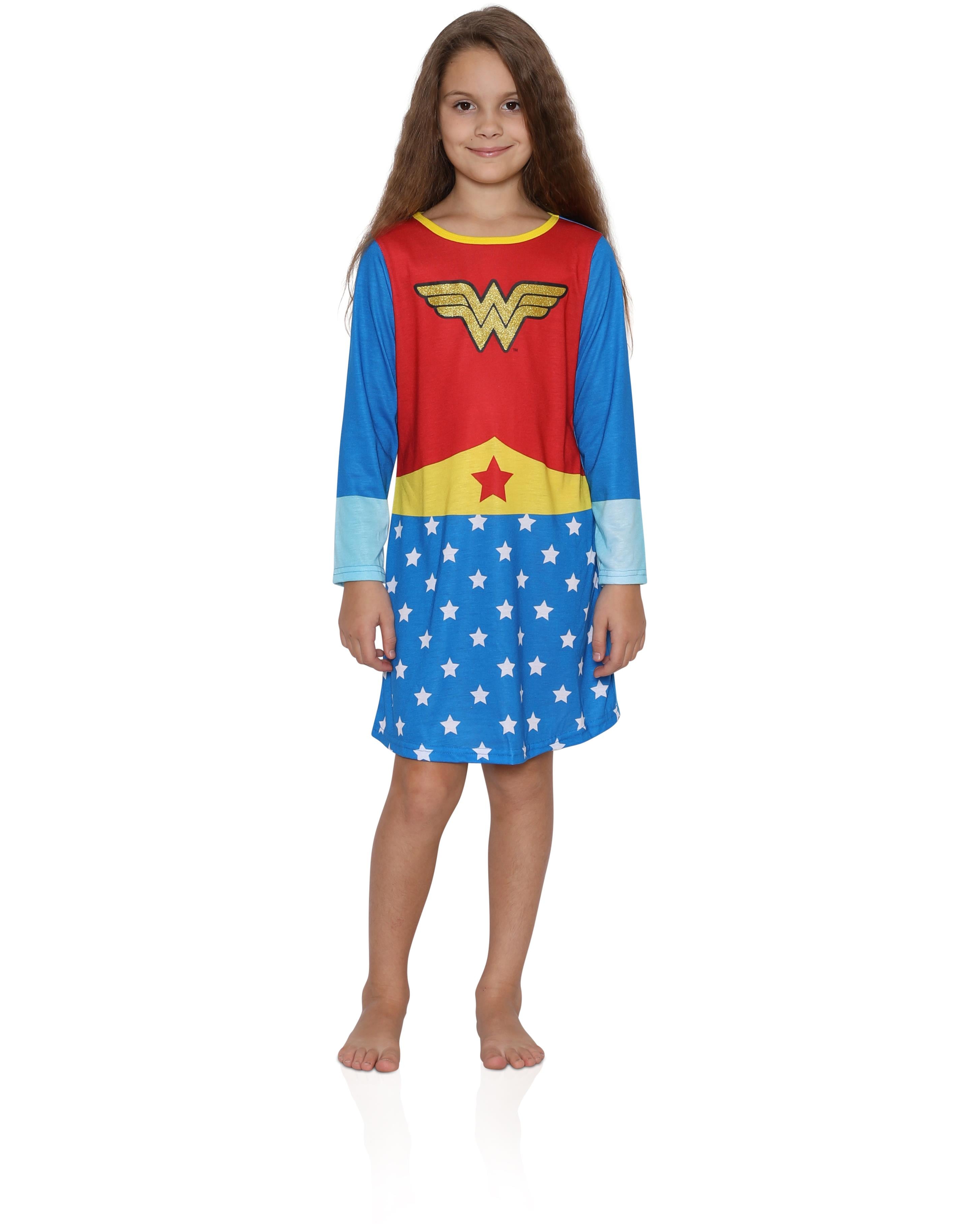 Wonder Woman - DC Comics Girls' Nightgown Superhero Night Shirt Pajamas Batgirl and Wonder Women ...