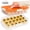 orange, variant on rmtaikir Orange Double Layer Egg Storage Box, 36 pieces with lid, stackable and anti drop egg holder, refrigerator storage, portable egg box with handle