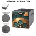 thumbnail image 3 of Set of 6 Collapsible Oxford Fabric Storage Cubes with Handles, Foldable Closet Organizer Bins for Clothes, Toys, Shelves, Home & Kitchen Retrofuturistic Circuit of Bronze, 3 of 7