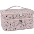 thumbnail image 1 of Bolsa de maquillaje MKPCW grande de doble capa con bolsa para brochas y separador, 1 of 6