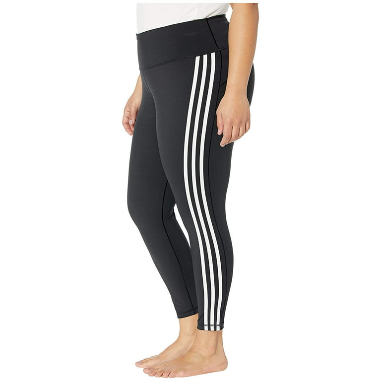 adidas Womens Believe This 3-Stripe Plus Leggings - Black
