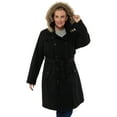 thumbnail image 2 of Alpine Swiss Womens Parka Trench Pea Coat Belt Jacket Faux Fur Hood Reg & Plus Sizes, 2 of 7