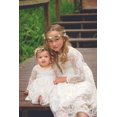 thumbnail image 2 of Vestido para niña con flores Abaowedding, encaje marfil, talla 8, 2 of 7
