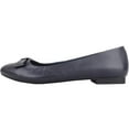 thumbnail image 5 of Womens Genuine Leather Slip On Formal Smart Work School Suit Ballerina Style Dolly Shoes - Navy - US 5, 5 of 7