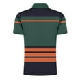thumbnail image 4 of ZCFZJW Men's Polo Shirt Casual Short Sleeve Half Zip Up Striped Color Block Pattern Graphic Printed Tops Trendy Lapel Slim Fit Golf Athletic Shirts Green XL, 4 of 5