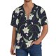 thumbnail image 1 of Balery Lilies Flowers Camisa Casual de Manga Corta con Botones para Hombre, Texturizada, Estilo Cubano, para Playa, Verano-Small, 1 of 5