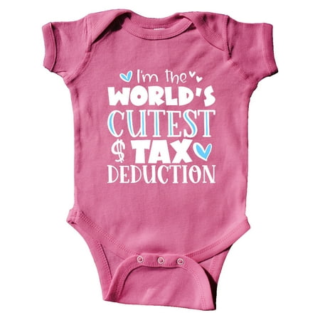

Inktastic I m the World s Cutest Tax Deduction Blue Hearts Gift Baby Boy or Baby Girl Bodysuit